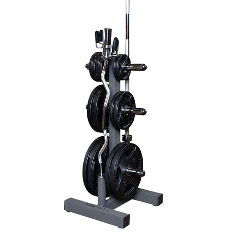 WT46 - Body-Solid Olympic Plate Tree & Bar Holder - Body-Solid