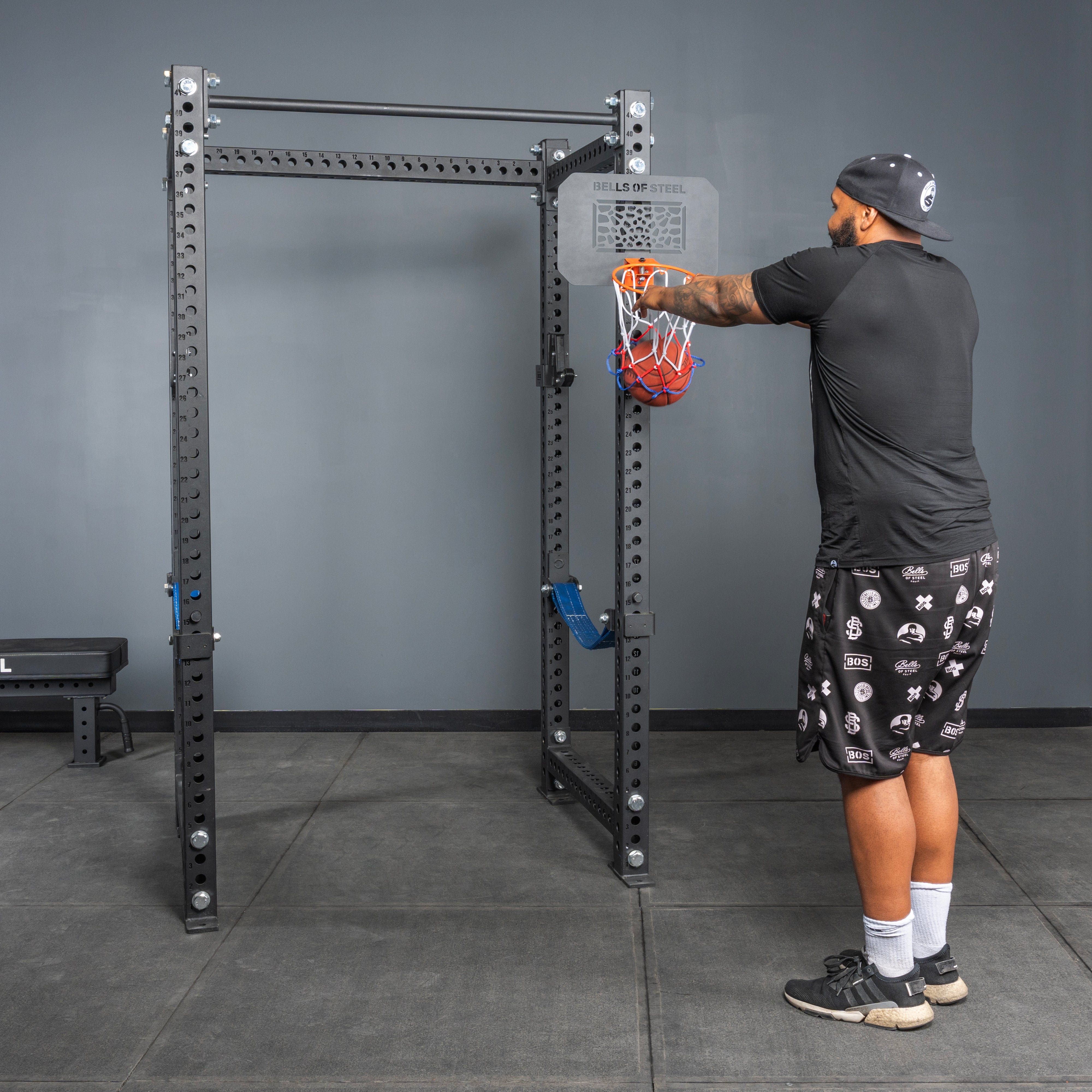 Rack Attached Basketball Hoop w/ Ball