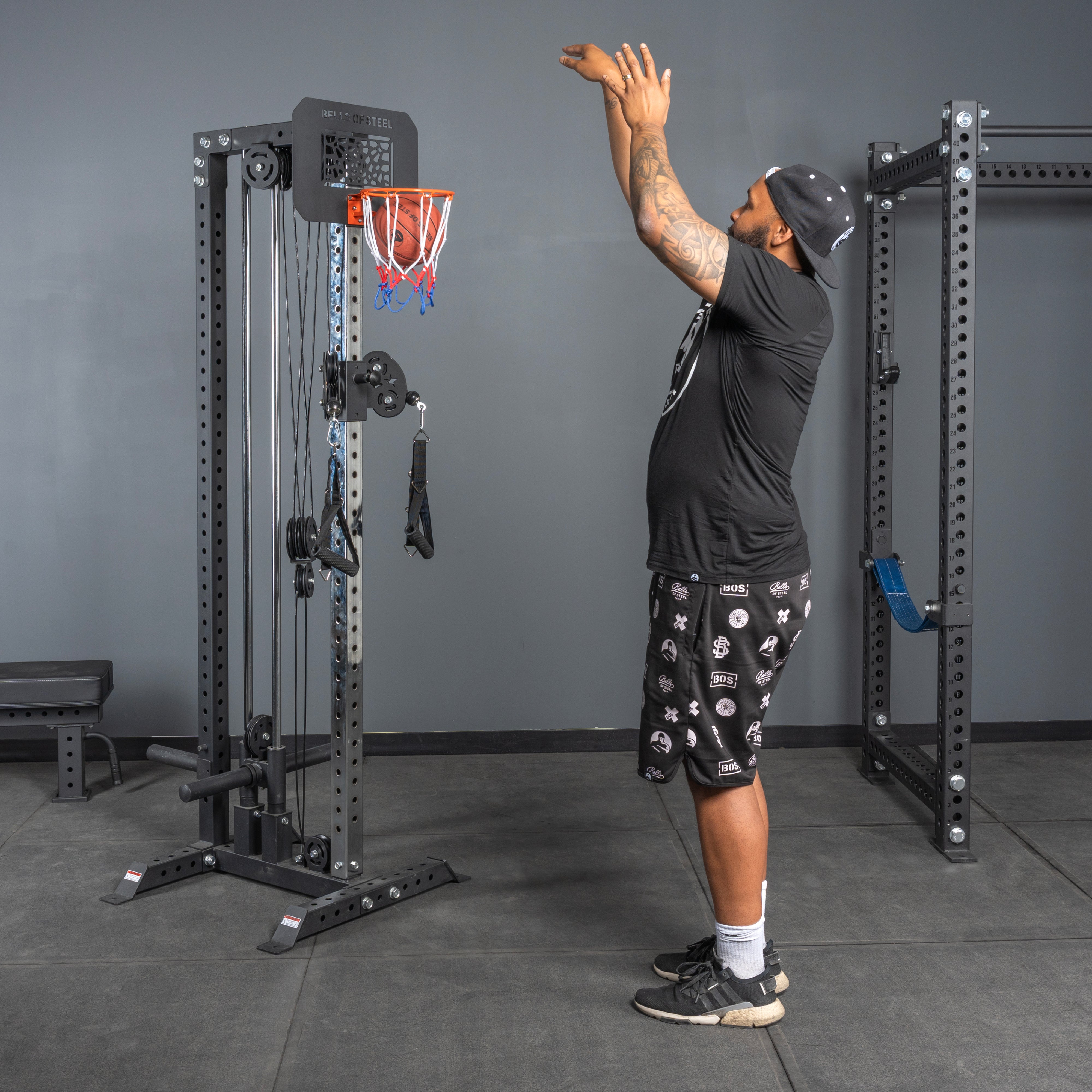 Rack Attached Basketball Hoop w/ Ball