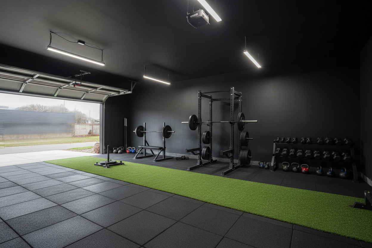 Black Wall Garage Gym 1