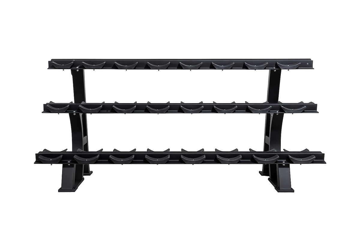 PCI-5045 Three-Tier 15-Pair Dumbbell Rack (Black)