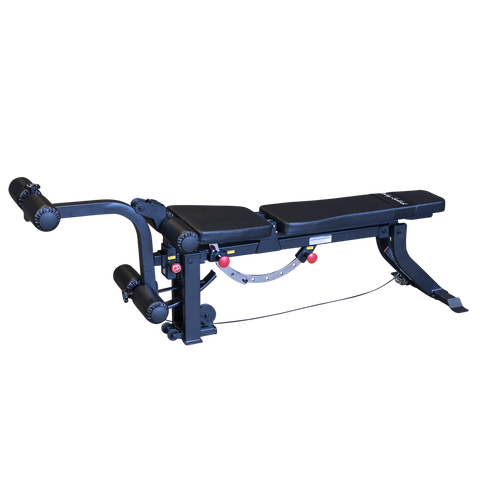 Body-Solid (GLEG) Adjustable Weight Bench with Cabled Leg Developer for Power Rack Weight Attachment, Foldable Workout Bench for Dumbbell Workouts, Incline Decline Bench