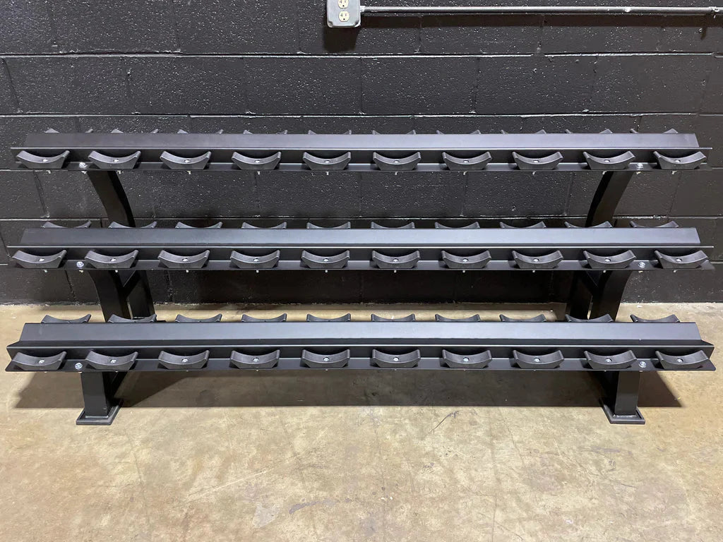 3 Tier 15 Pair Commercial Dumbbell Rack | Heavy-Duty Gym Rack