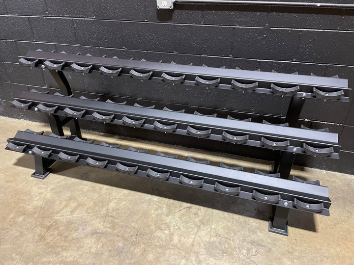 3 Tier 15 Pair Commercial Dumbbell Rack | Heavy-Duty Gym Rack