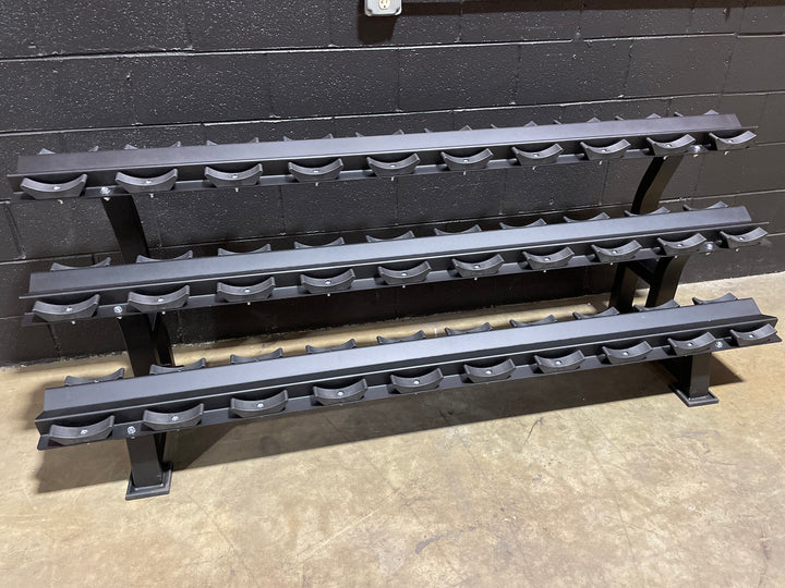 3 Tier 15 Pair Commercial Dumbbell Rack | Heavy-Duty Gym Rack
