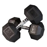 Rubber Hex Dumbbell Set 5-50LB | Commercial Gym Dumbbells | Pure Craft Industries