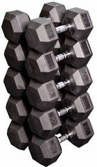 Rubber Hex Dumbbell Set 5-50LB | Commercial Gym Dumbbells | Pure Craft Industries